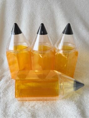 Yellow Pencil Shaped Novelty Containers - Set of 4 - Teachers - Thank You Gifts